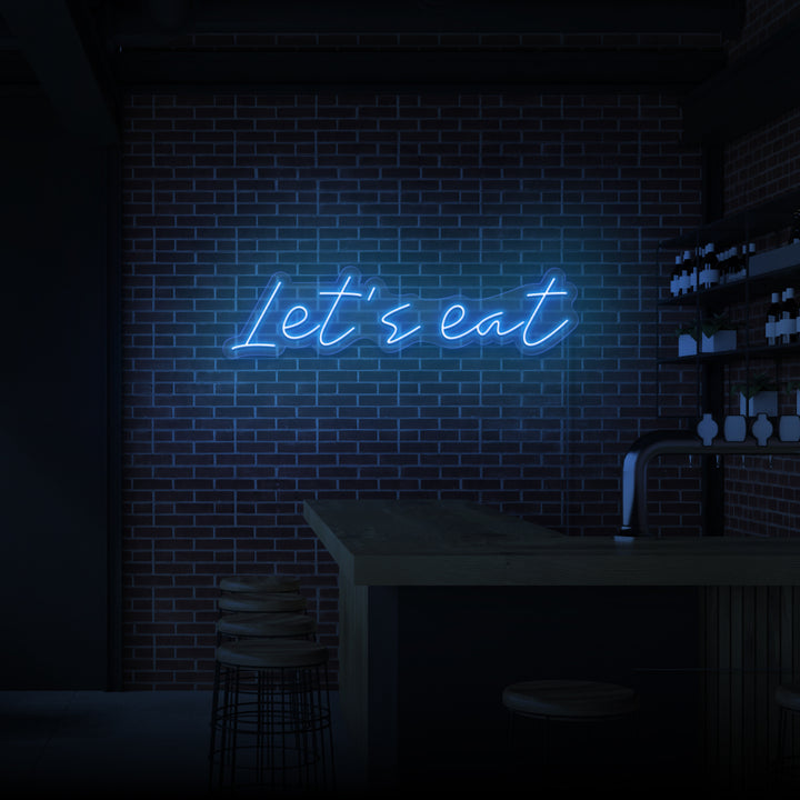 "LET'S EAT" NEON SKILT