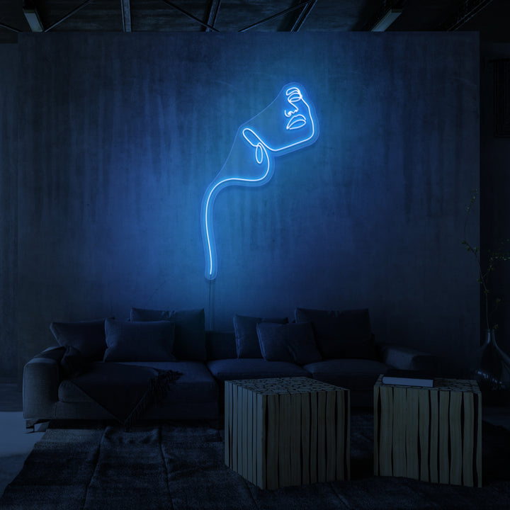 "LINE ART LADY" NEON SKILT