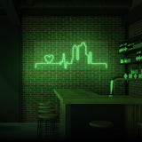 "HEARTBEAT CITY" NEONSKYLT