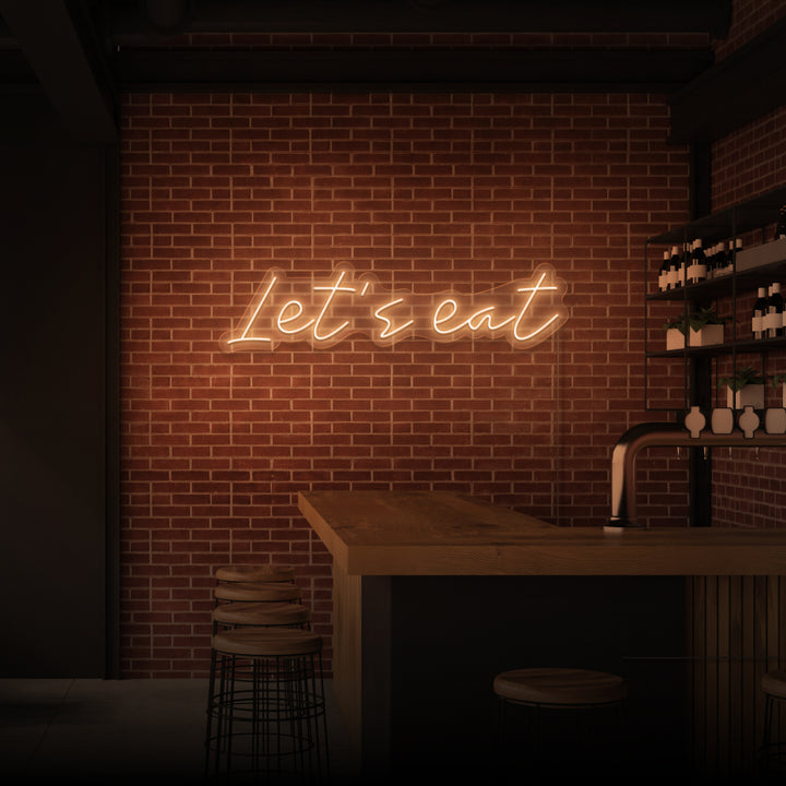 "LET'S EAT" NEON SKILT