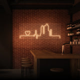 "HEARTBEAT CITY" NEONSKYLT