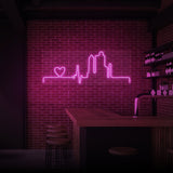 "HEARTBEAT CITY" NEONSKYLT