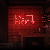 "LIVE MUSIC" NEONSKYLT