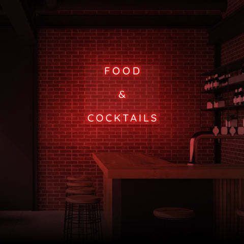 "MAT &amp; COCKTAILS" NEONSKYLT